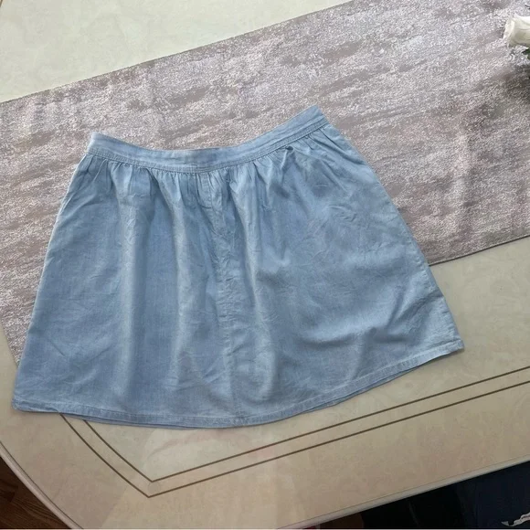 Ardene Light Blue Button-Front Skater Skirt - Picture 16 of 16